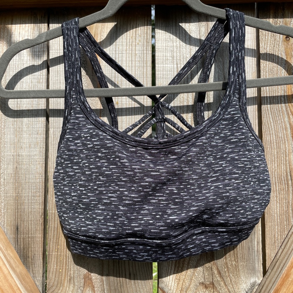 Prana Charcoal Strappy Sports Bra and flowy tank Size XS